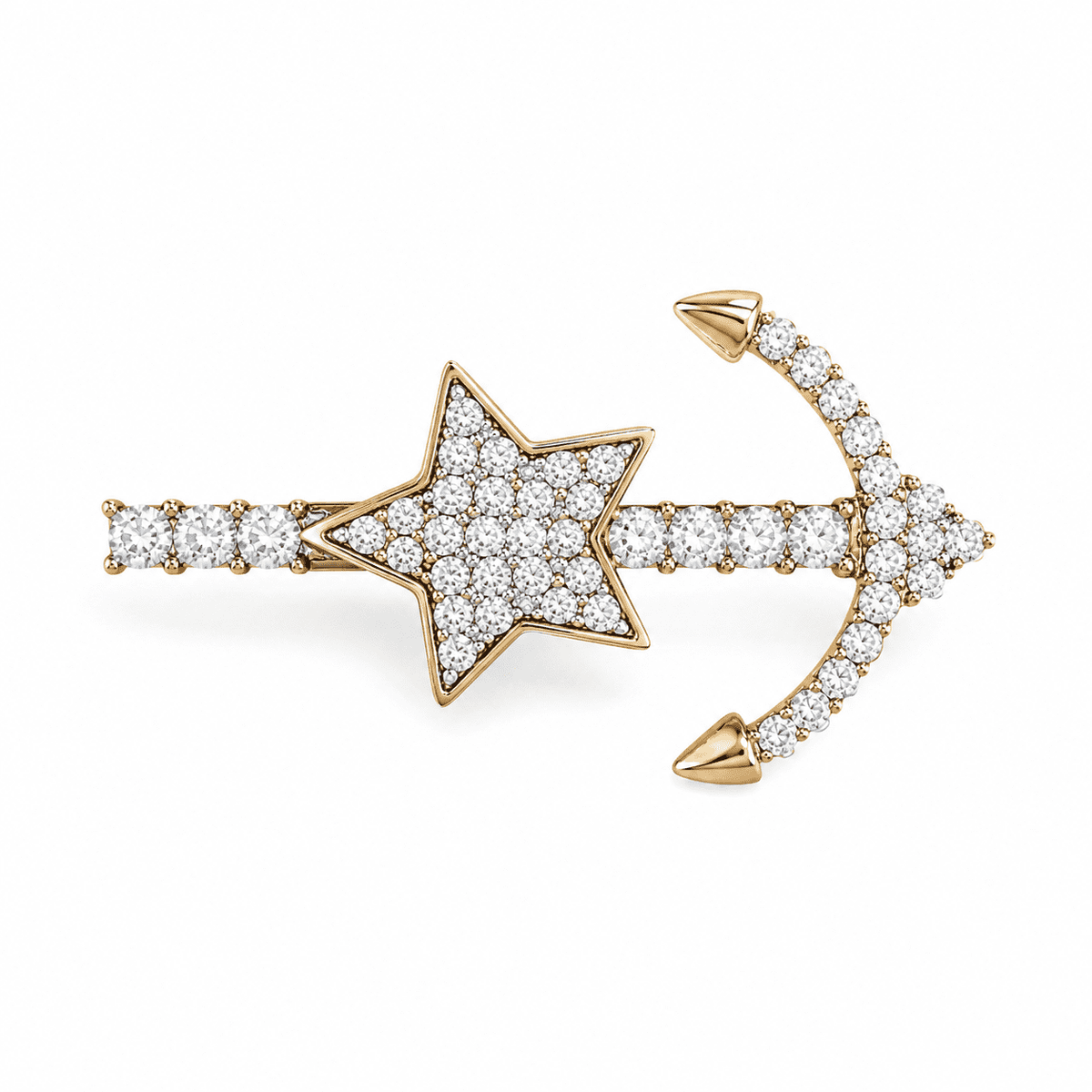 The Captain's Anchor Sailor Brooch — Gold Plated Anchor Brooch by House of Zena, front view