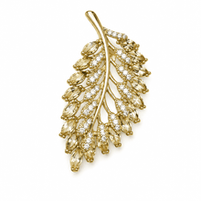 The Victory Crown Laurel Pin — Gold Plated Golden Laurel Brooch by House of Zena, front view