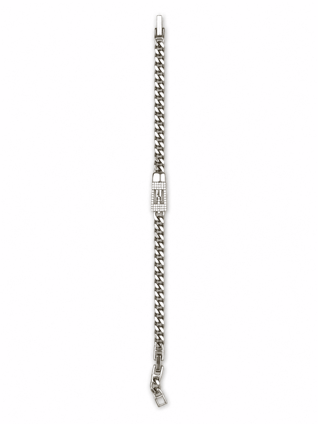 The Secret Keeper Padlock Chain — Gold Plated Lockline Cuban Bracelet by House of Zena, worn on model