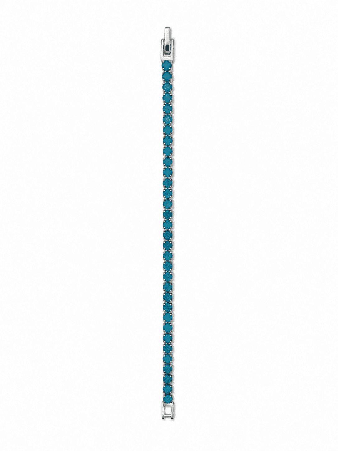The Swimming Pool Tennis Bracelet — Silver-Tone Tennis Bracelet by House of Zena, worn on model
