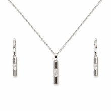 The "Minimal Effort" Bar Set — Gold Plated Bar Pendant Set by House of Zena, styled on model
