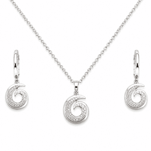 The Cinnamon Roll Spiral Set — Silver-Tone Spiral Pendant Set by House of Zena, flat lay