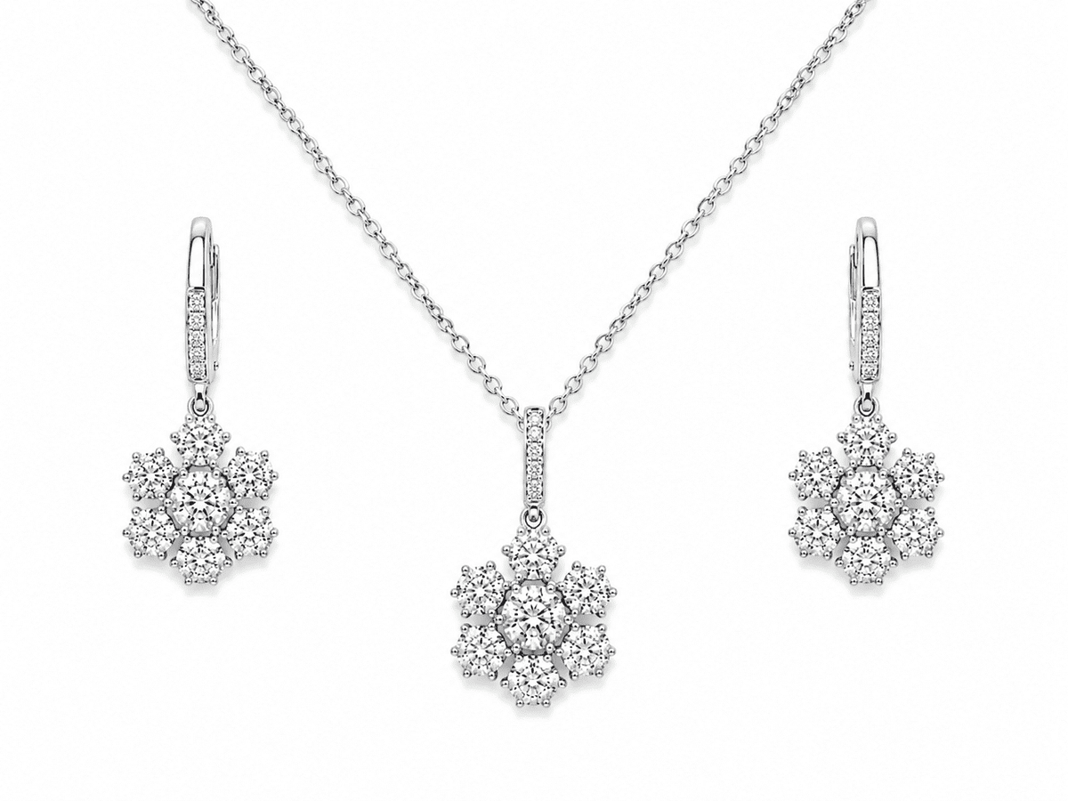 The Lotus Petal Brunch Set — Gold Plated Bloom Pendant Set by House of Zena, flat lay