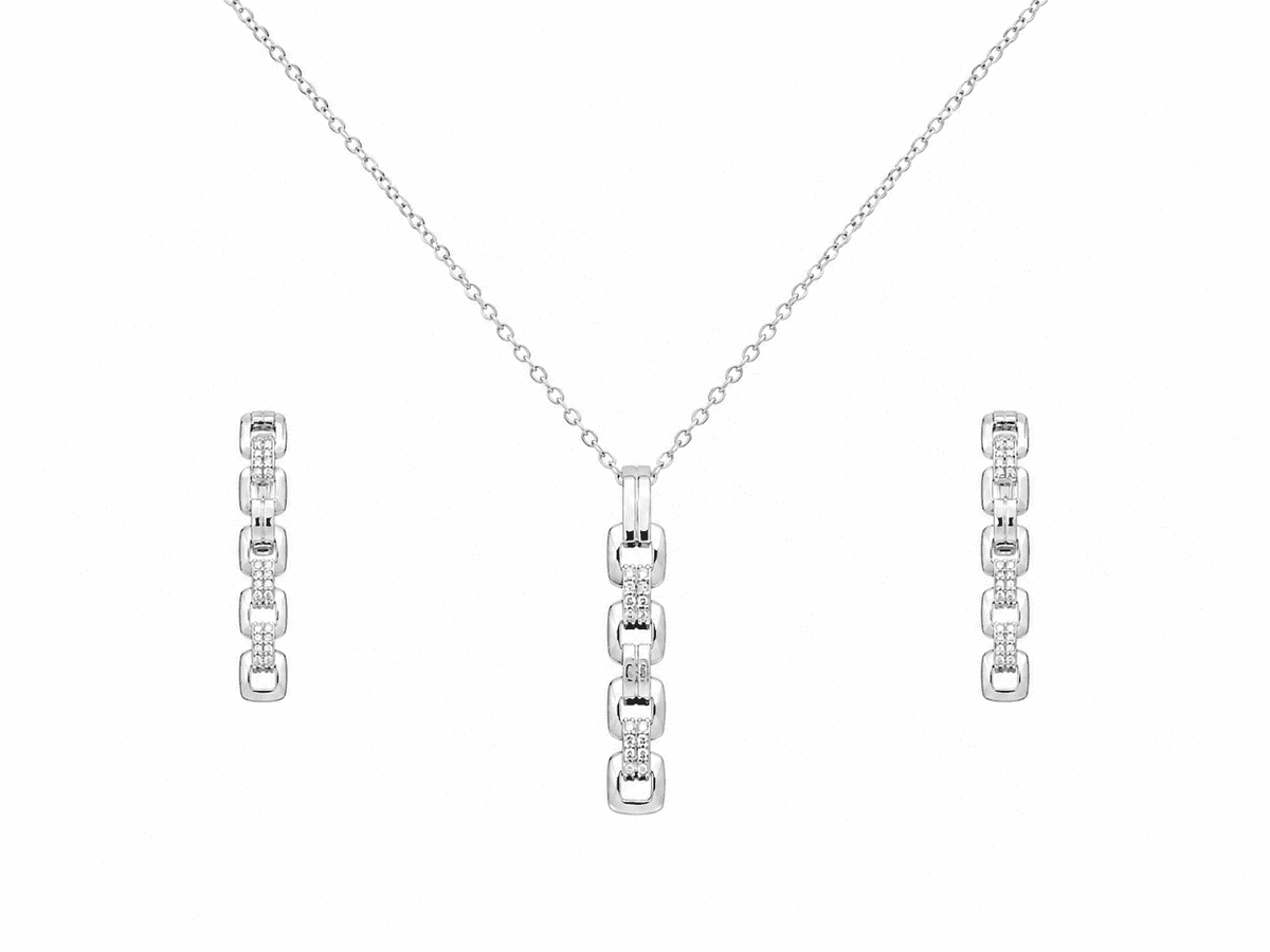 The 9-to-5 Office Chic Set — Gold Plated Link Pendant Set by House of Zena, flat lay
