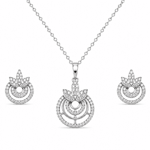 The Sweet Jasmine Garden Set — Gold Plated Bloom Pendant Set by House of Zena, flat lay