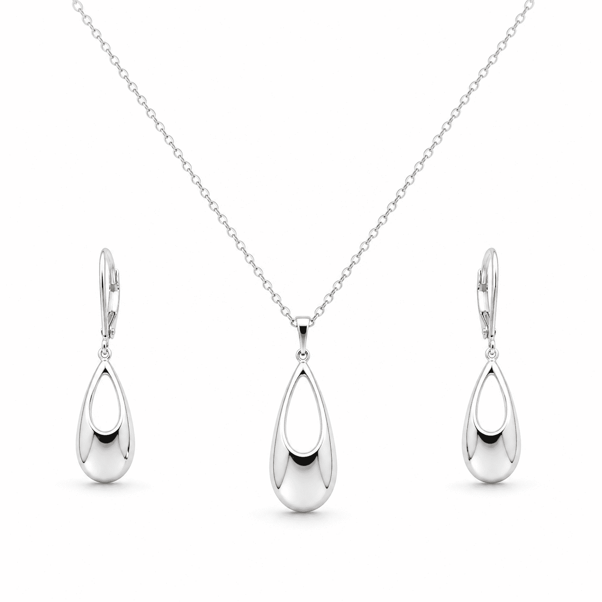 The Waterfall Martini Set — Gold Plated Seréna Drop Pendant Set by House of Zena, flat lay
