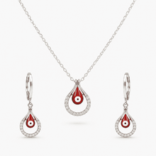 The "No Drama" Nazar Set — Gold Plated Evil Eye Pendant Set by House of Zena, flat lay