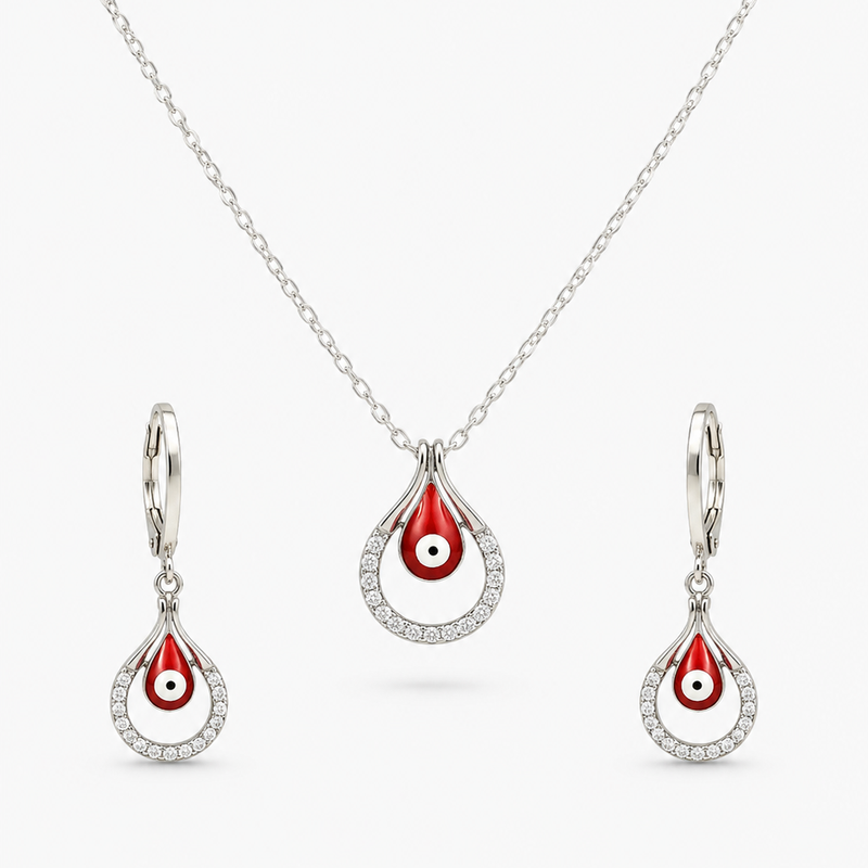 Nazira Evil Eye Pendant Set