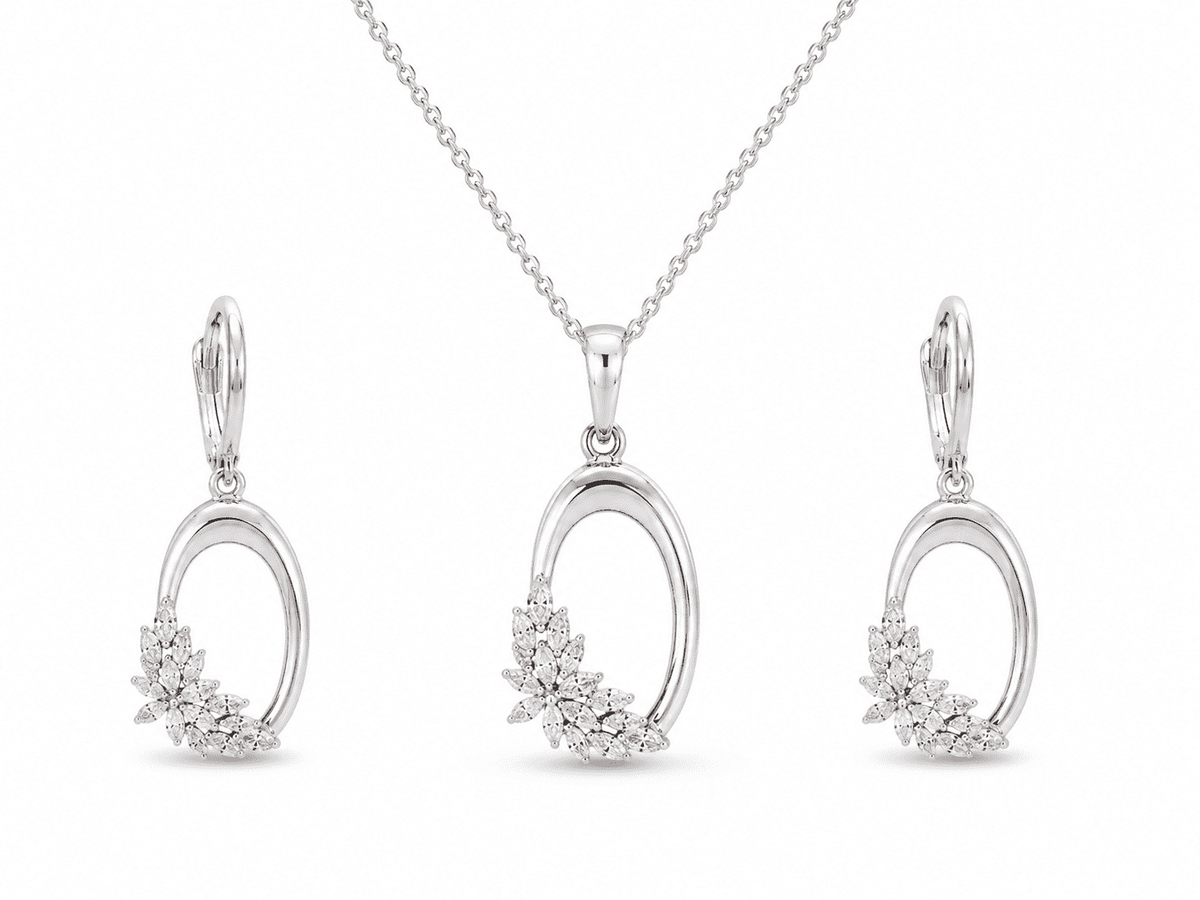 The Sunflower Sunshine Set — Silver-Tone Bloom Pendant Set by House of Zena, flat lay