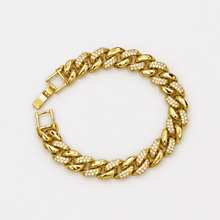 The Espresso Martini Cuban — Gold Plated Valora Pavé Cuban Bracelet by House of Zena, side angle