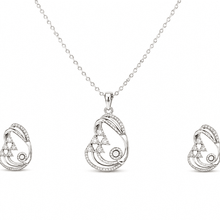 The Great Gatsby Cocktail Set — Silver-Tone Geometric Pendant Set by House of Zena, flat lay