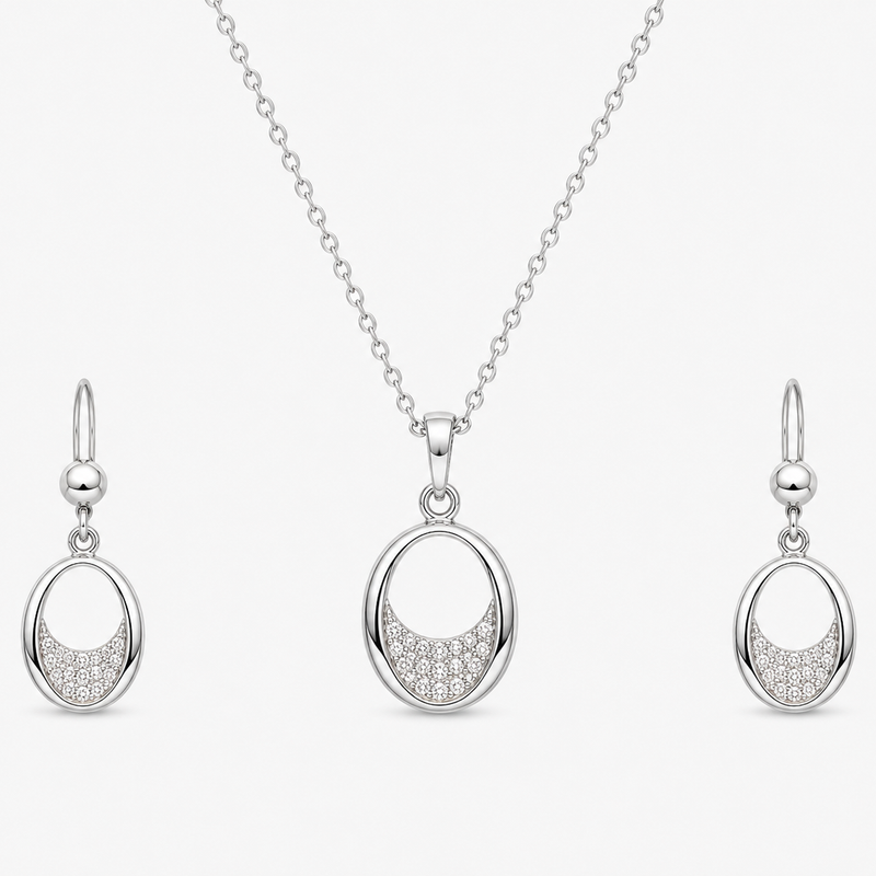 Lunara Oval Pendant Set