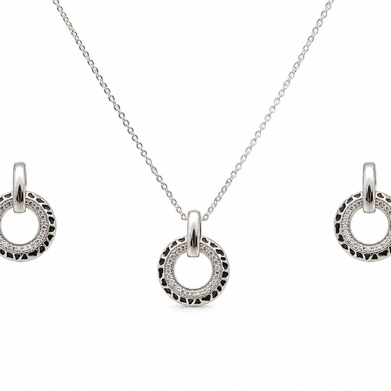 Noir Halo Pendant Set