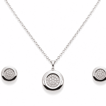 The Mooncake Pearl Glow Set — Silver-Tone Glow Pendant Set by House of Zena, flat lay