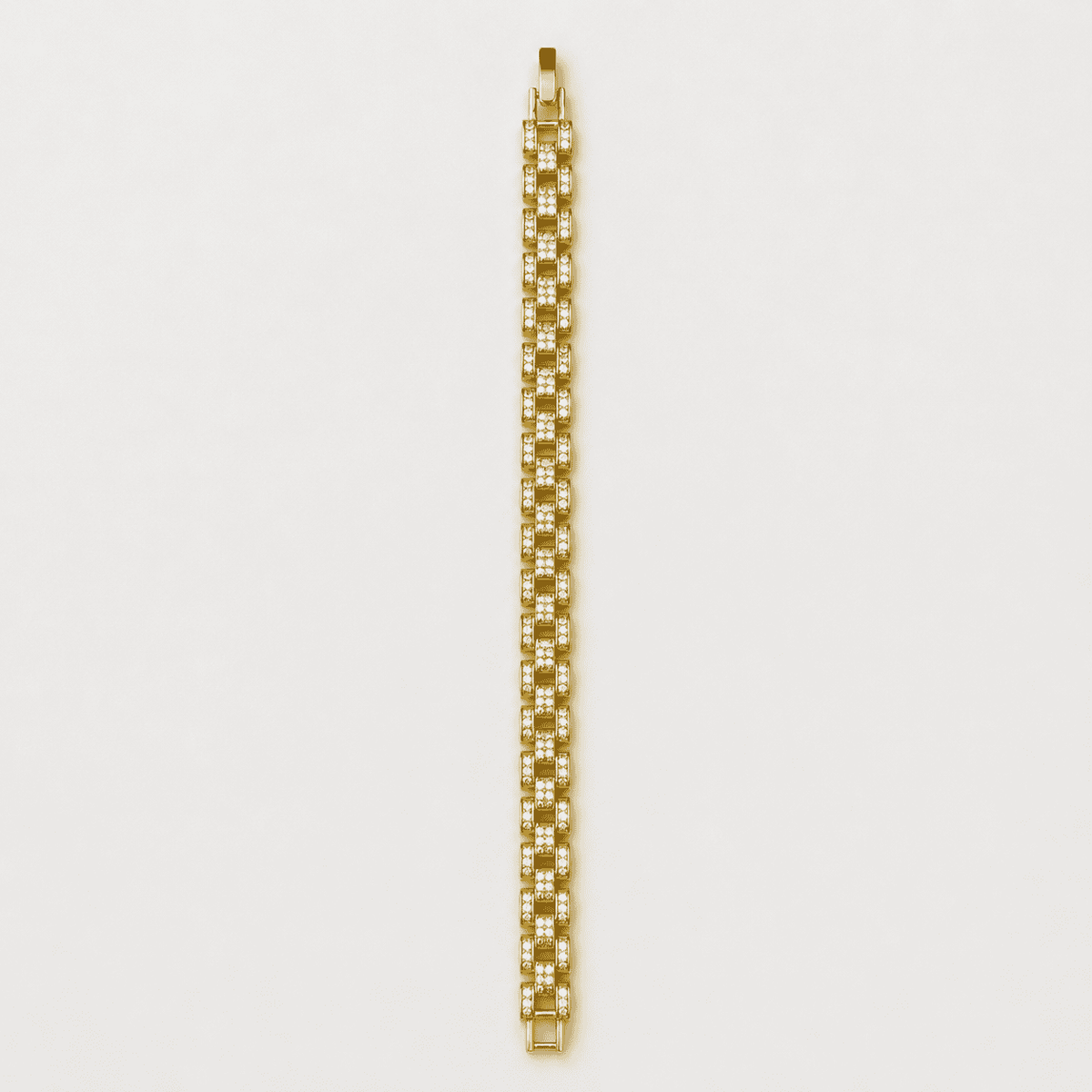 The 9-to-5 Paperclip Chain (Gold) — Gold Plated Link Bracelet by House of Zena, worn on model