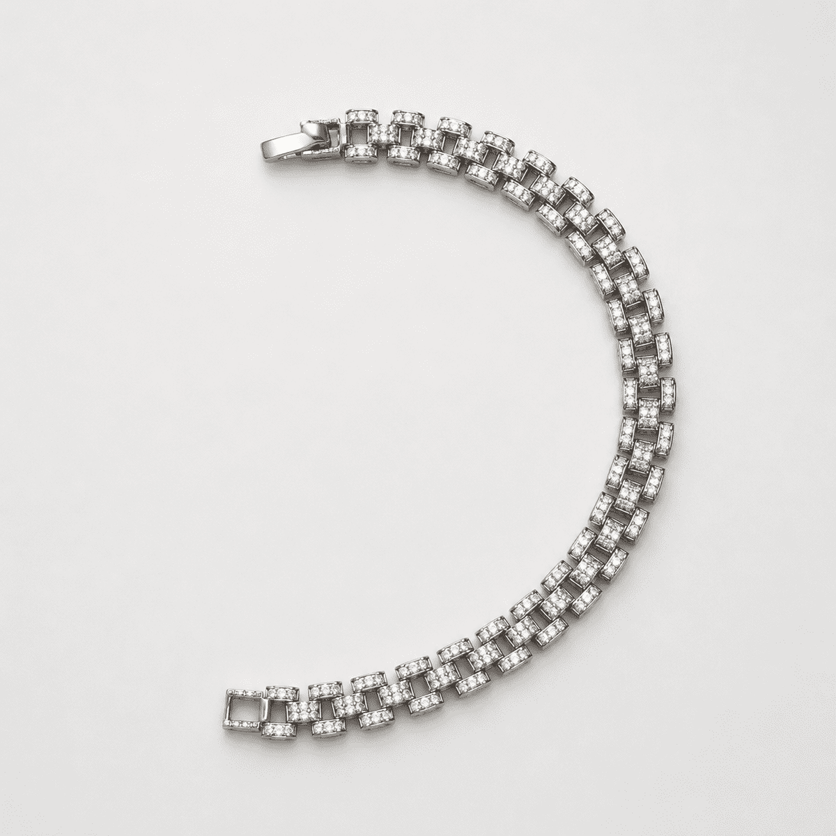 The 9-to-5 Paperclip Chain (Silver) — Silver-Tone Noiré Link Bracelet by House of Zena, worn on model