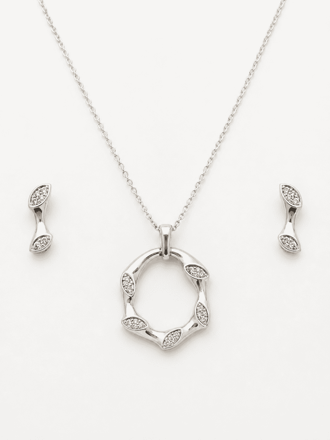 The Mobius Knot Eternal Set — Gold Plated Loop Pendant Set by House of Zena, flat lay