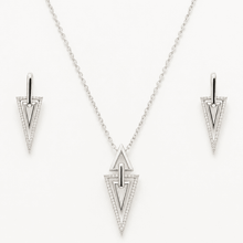 The Old Money Emerald-Cut Set — Gold Plated Edge Pendant Set by House of Zena, side angle