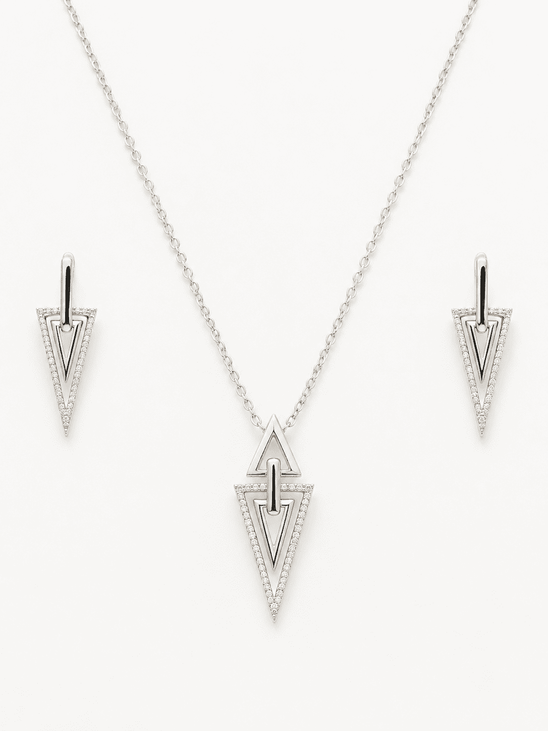 The Old Money Emerald-Cut Set — Gold Plated Edge Pendant Set by House of Zena, side angle