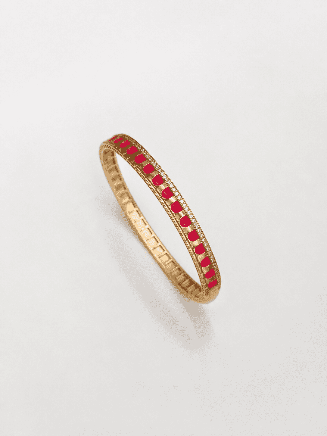 The Cherry Syrup Line Bangle — Gold Plated Line Bangle by House of Zena, flat lay