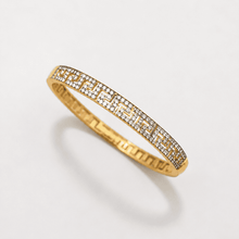 The Labyrinth Gold Cuff — Gold Plated Maze Bangle by House of Zena, flat lay