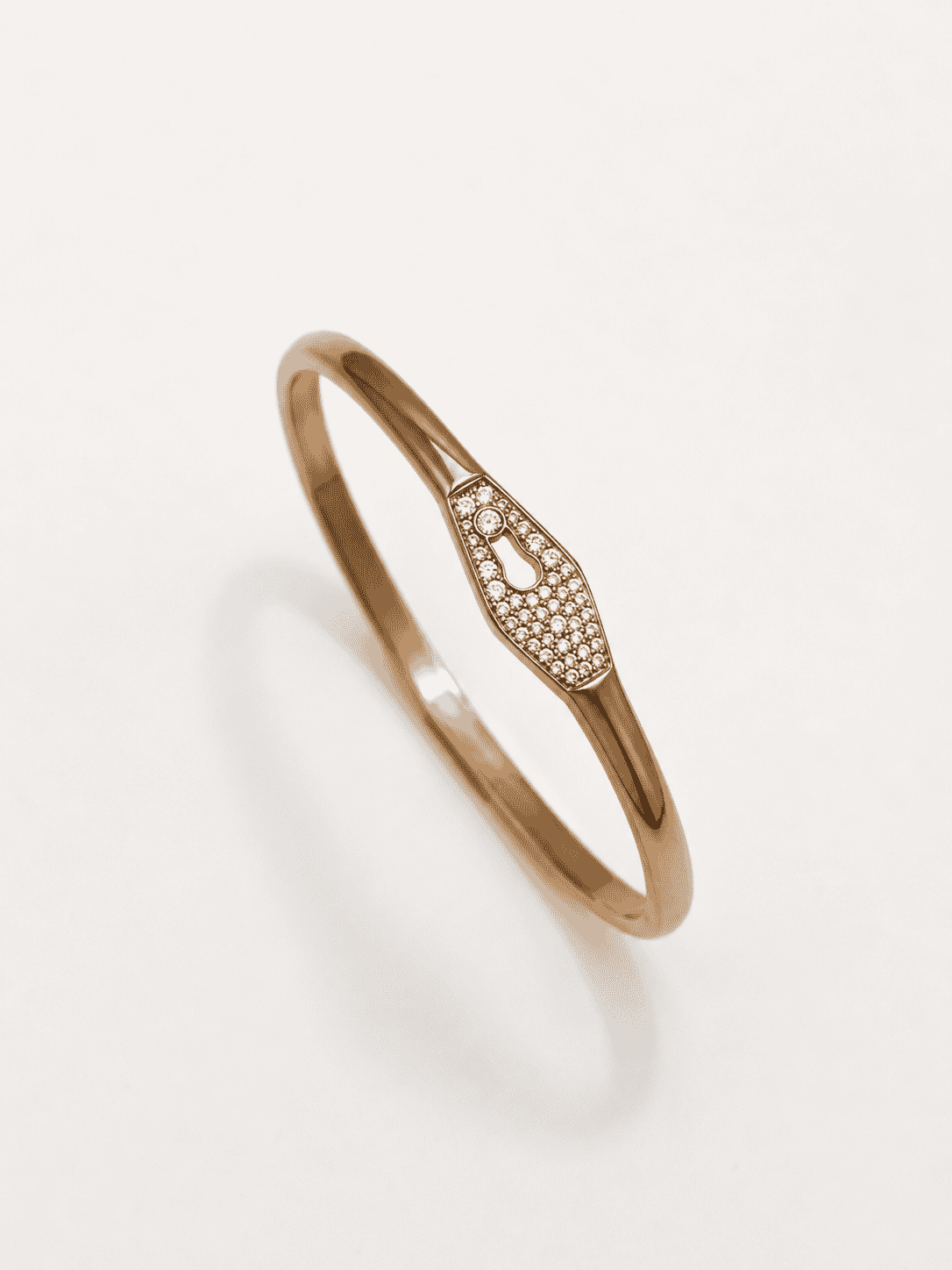 The "Locked In" Hinge Bangle — Gold Plated Lock Bangle by House of Zena, flat lay