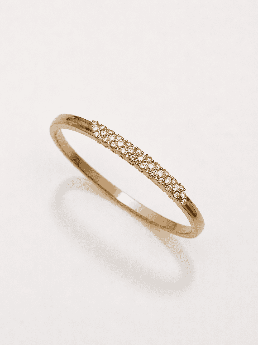 The Sparkling Donut Bangle — Gold Plated Pavé Bangle by House of Zena, worn on model