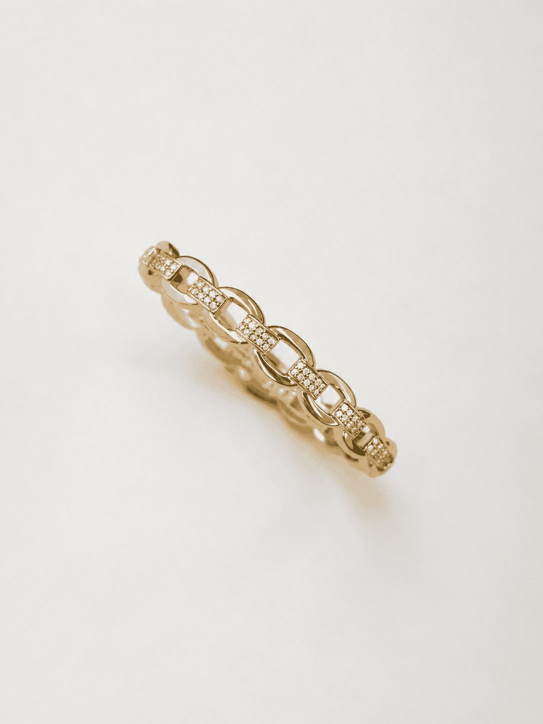 The Paperclip Stacking Cuff — Gold Plated Link Bangle by House of Zena, flat lay