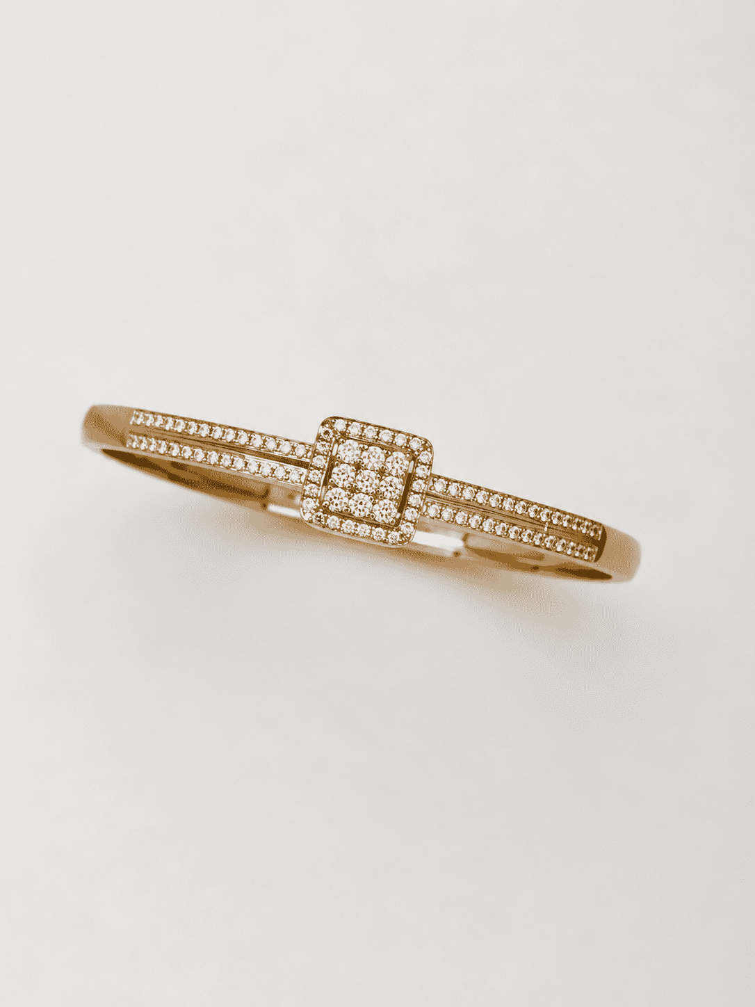 The Architectural Frame Bangle — Gold Plated Frame Bangle by House of Zena, flat lay