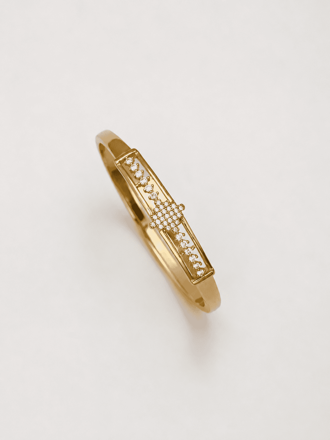 The Minimalist Horizon Bar Cuff — Gold Plated Bar Bangle by House of Zena, flat lay