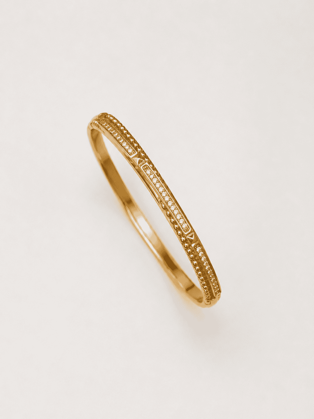 The Caviar Bead Bangle — Gold Plated Studline Bangle by House of Zena, flat lay