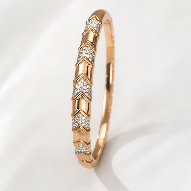 Valenza Chevron Pavé Bangle
