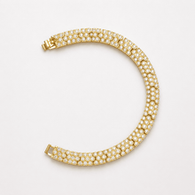 The Double Shot Tennis Bracelet — Gold Plated Solène Luxe Tennis Bracelet by House of Zena, side angle