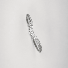 The Croissant Tennis Bangle — Silver-Tone Twist Tennis Bangle by House of Zena, side angle