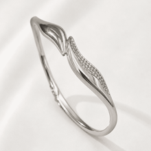 The Melted Butter Wave Bangle — Gold Plated Wave Bangle by House of Zena, flat lay