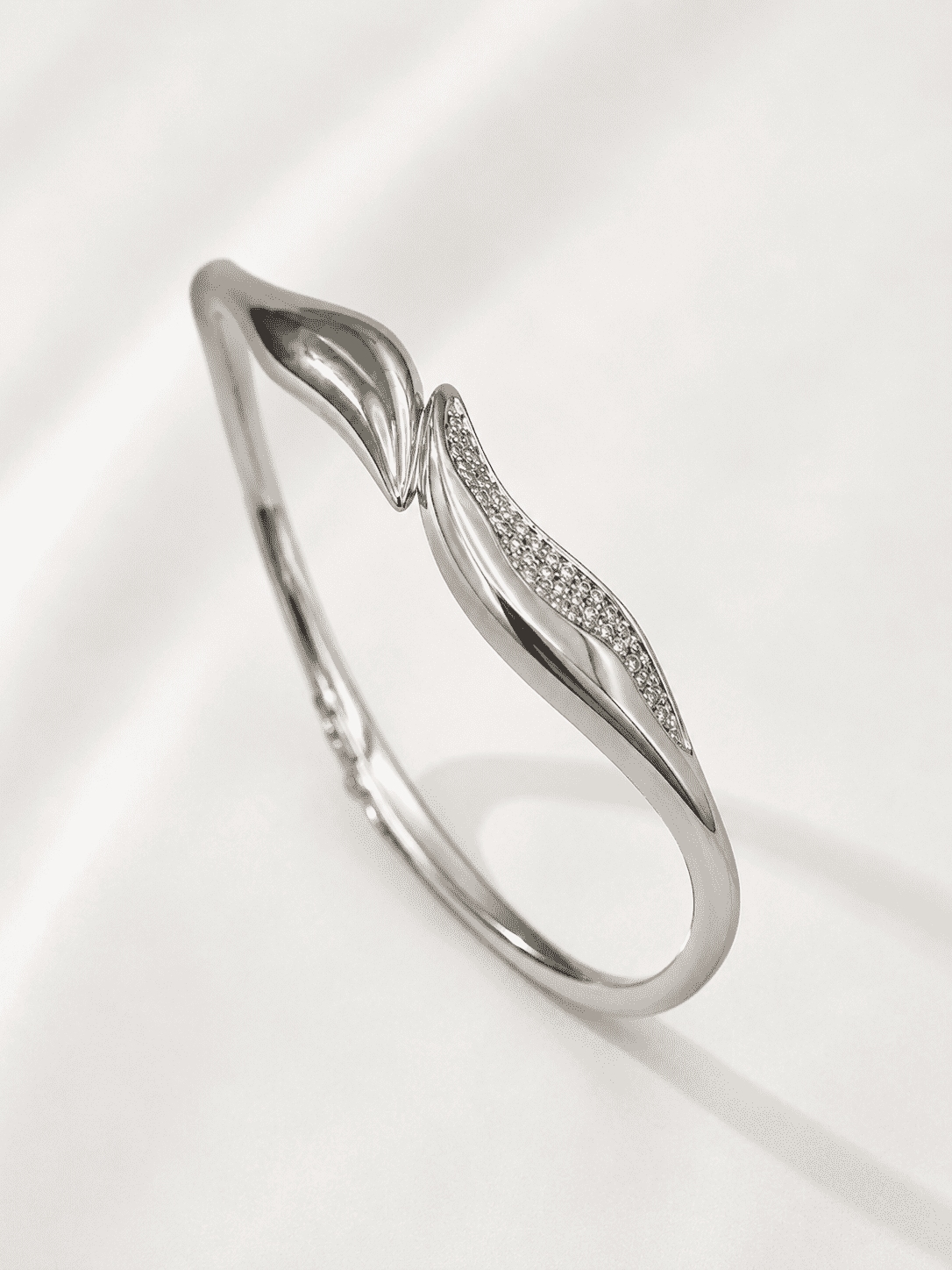 The Melted Butter Wave Bangle — Gold Plated Wave Bangle by House of Zena, flat lay