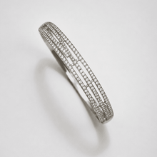 The Fast Track Triple Bangle — Gold Plated Linear Pavé Bangle by House of Zena, flat lay
