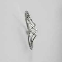 The Liquid Gold Contour Cuff — Silver-Tone Curve Bangle by House of Zena, flat lay