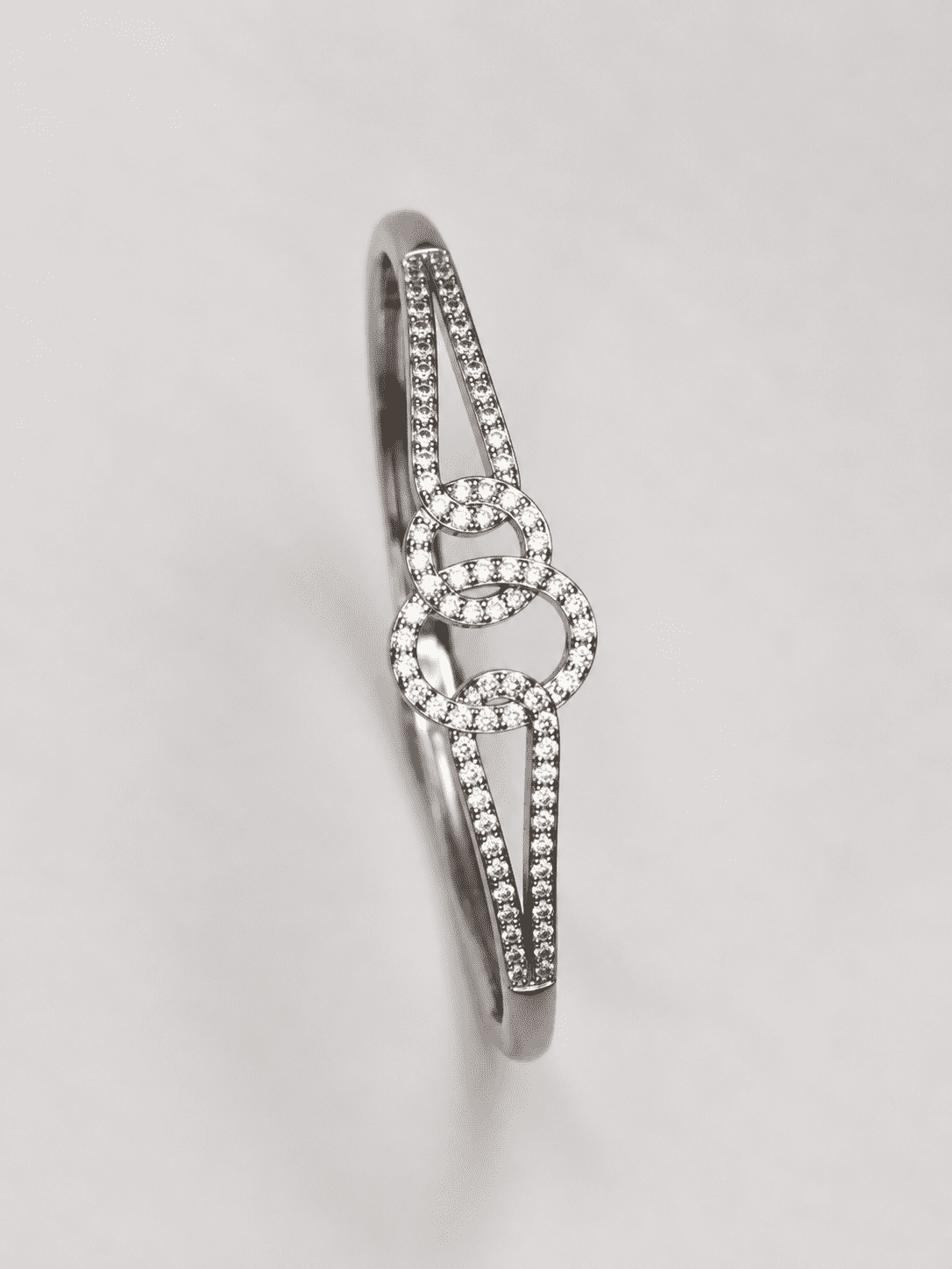 The Chain Reaction Pavé Bangle — Gold Plated Link Pavé Bangle by House of Zena, flat lay