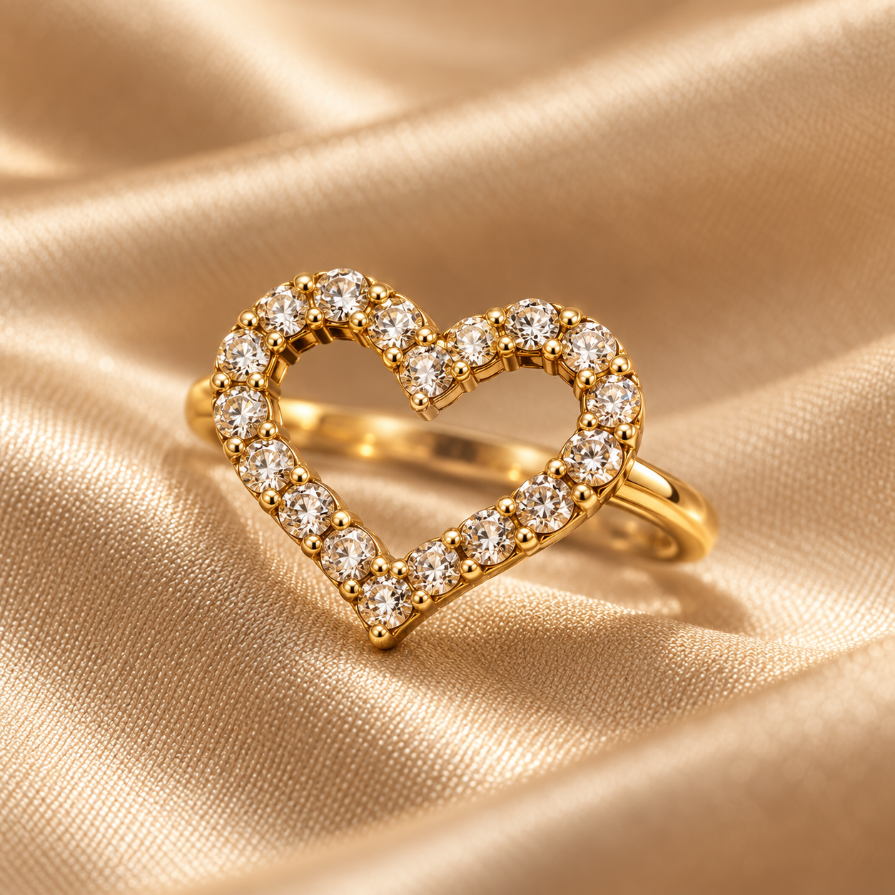 The "Caught in Orbit" Solitaire Adjustable Ring