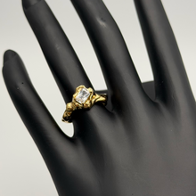 The "Plot Twist" Pavé Crossover Ring — Studio Packshot (Angle 2)