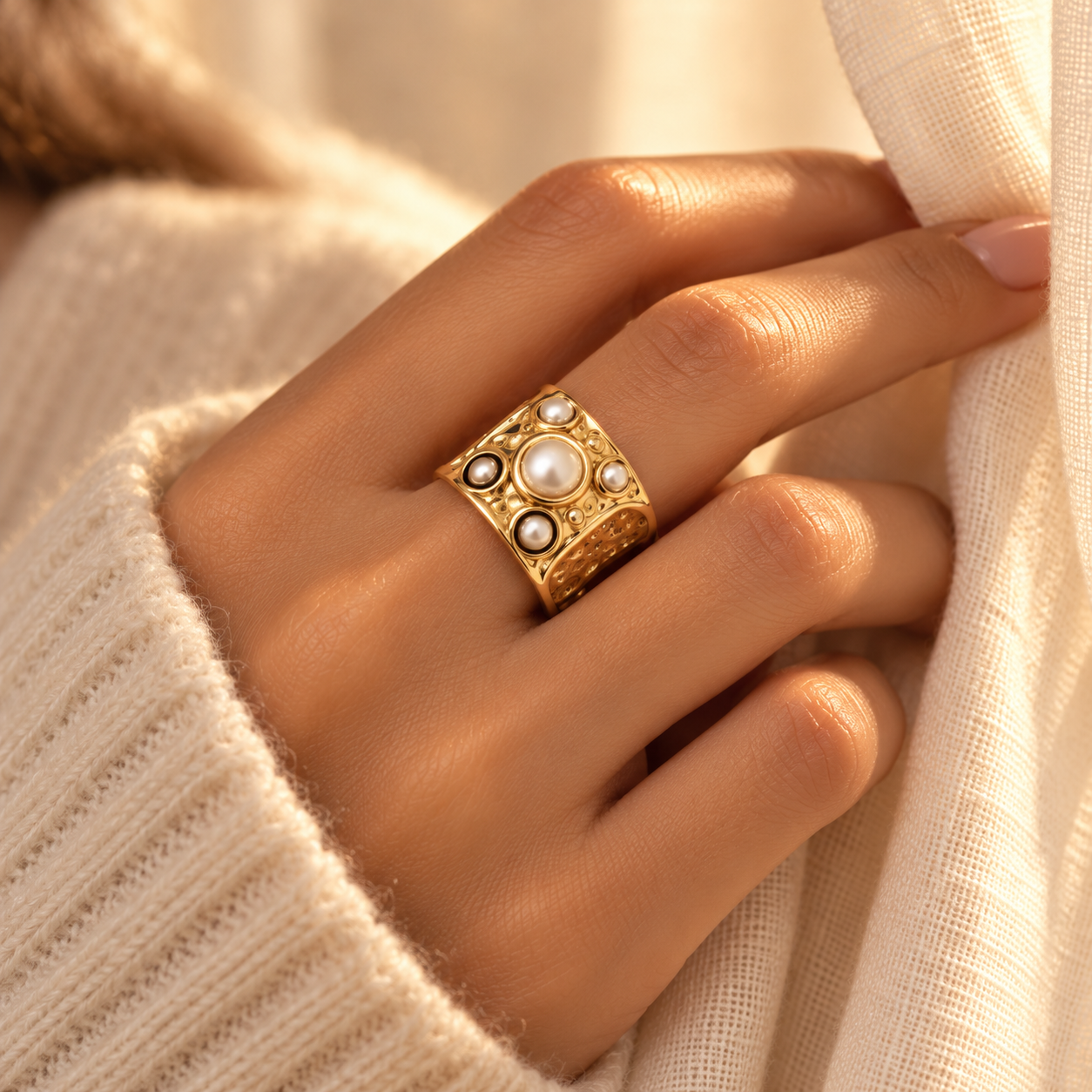 The Butter Puff Ergonomic Dome Adjustable Ring