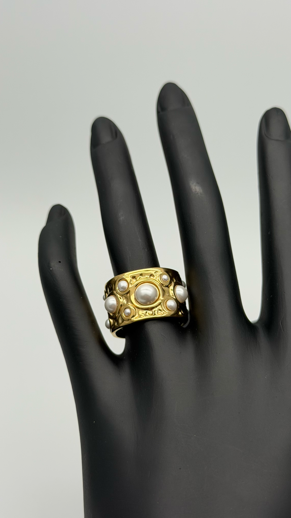 The Butter Puff Ergonomic Dome Ring — Studio Packshot (Angle 3)