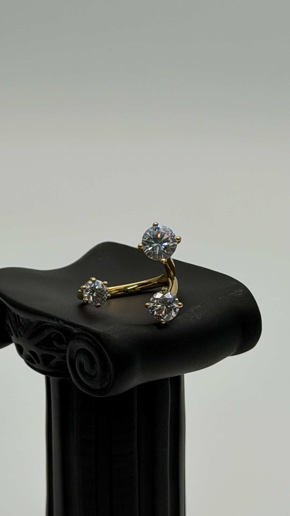 The "Queen Bee" Honeycomb Mosaic Ring — Studio Packshot (Angle 2)