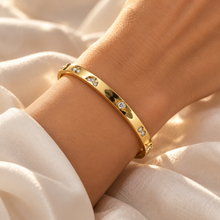 The Midnight Aperitivo Pavé Bangle Bracelet — Intimate On-Model Macro Detail