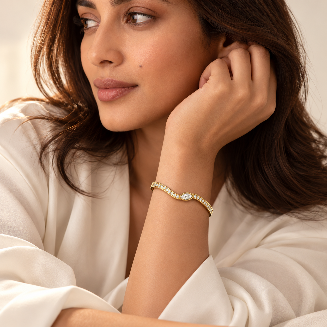 The "Liquid Asset" Sculpted Cuff Bracelet