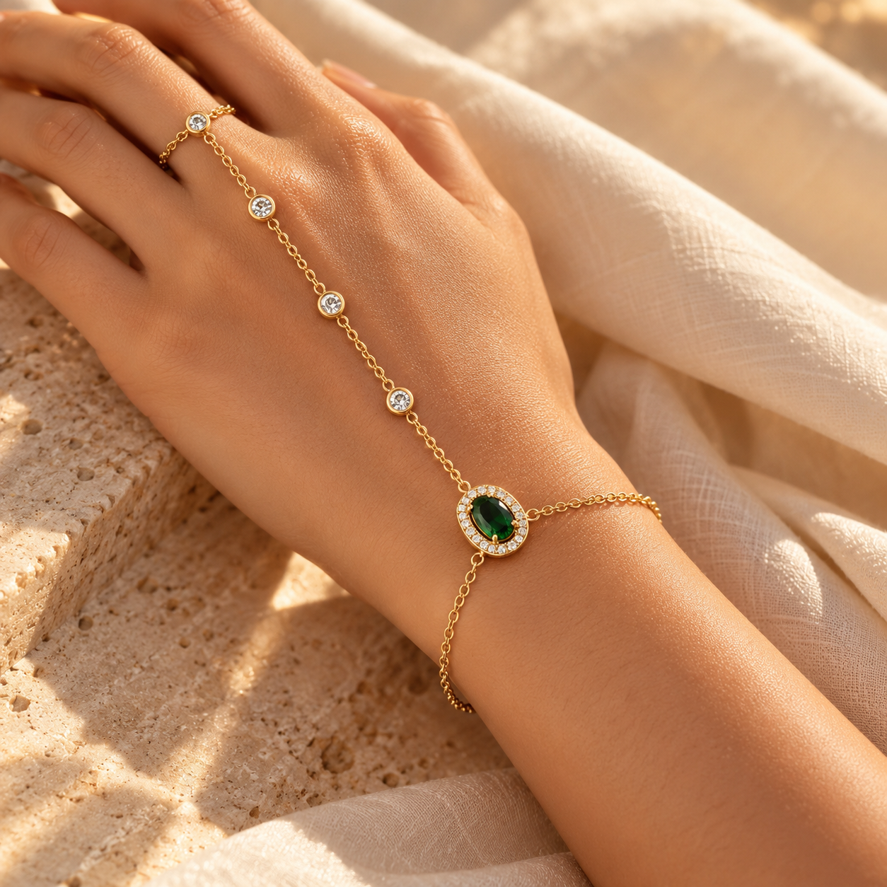 The "Barely There" Dewdrop Hand Chain