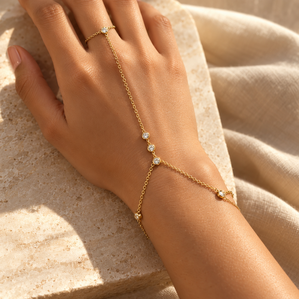 The "Less is More" Pavé Bar Hand Chain