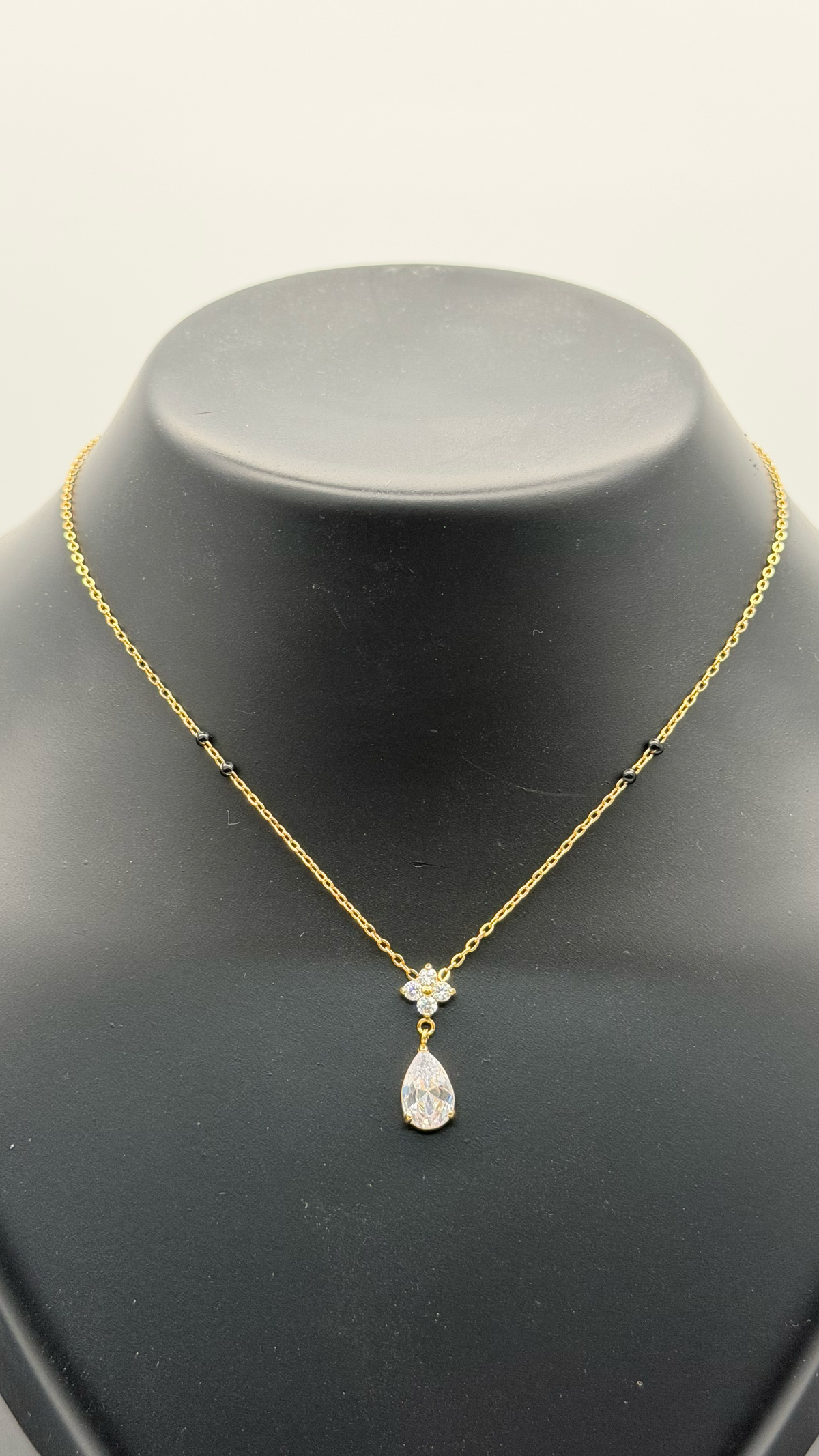 The "Good Karma Only" Nazar Mangalsutra — Luxury Macro Surface Close-Up