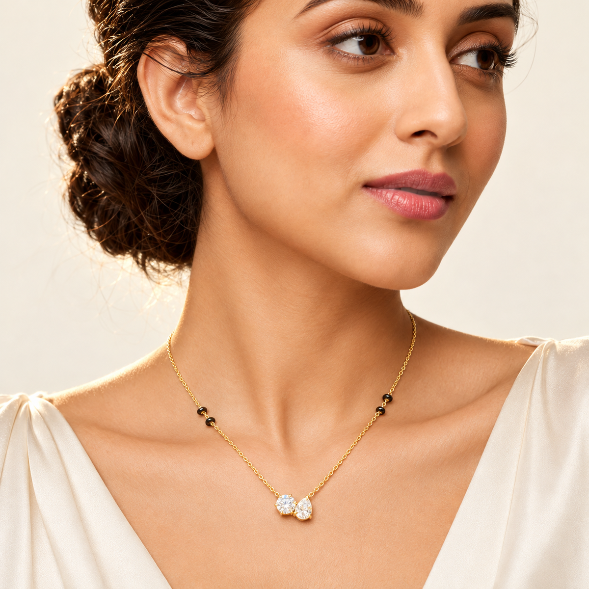The "Tied the Knot" Pavé Mangalsutra — Official House of Zena Editorial Campaign
